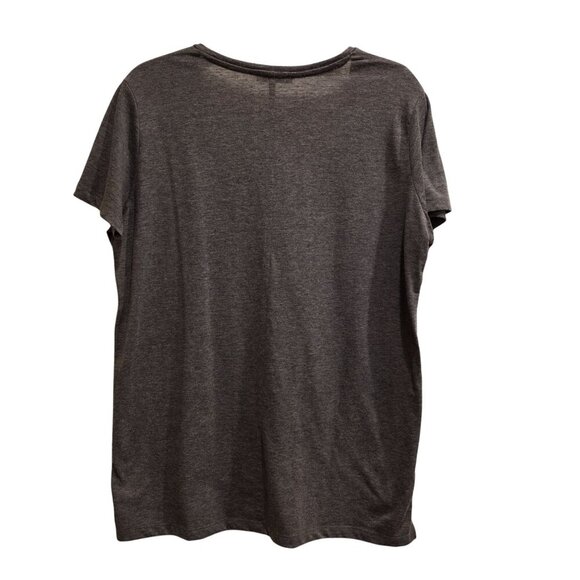 Zara Collection Charcoal Gray V-Neck Short Sleeve Cotton Blend Tee T-Shirt Top X - Picture 3 of 7